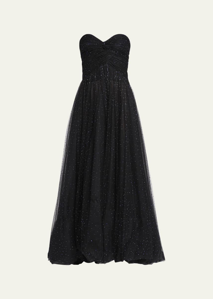 Giorgio Armani Strapless Embellished Tulle Gown