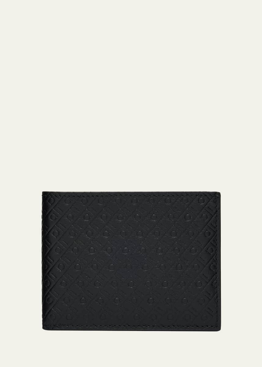 Ferragamo Men's Embossed Monogram Leather Bifold Wallet
