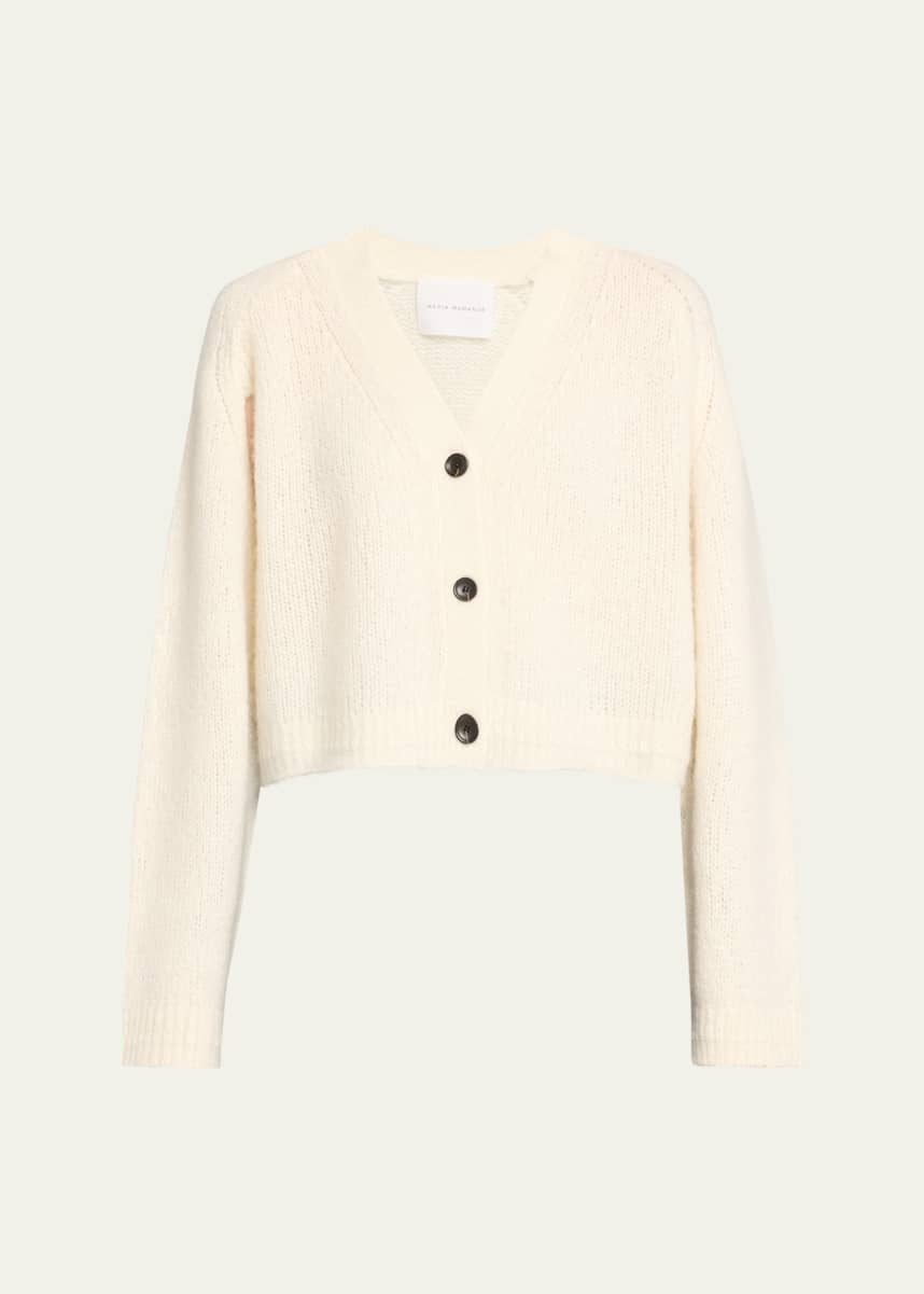 MARIA MCMANUS Cape-Sleeve Cashmere Crop Cardigan