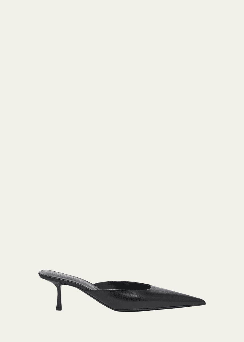 Saint Laurent Barbara Leather Mule Pumps