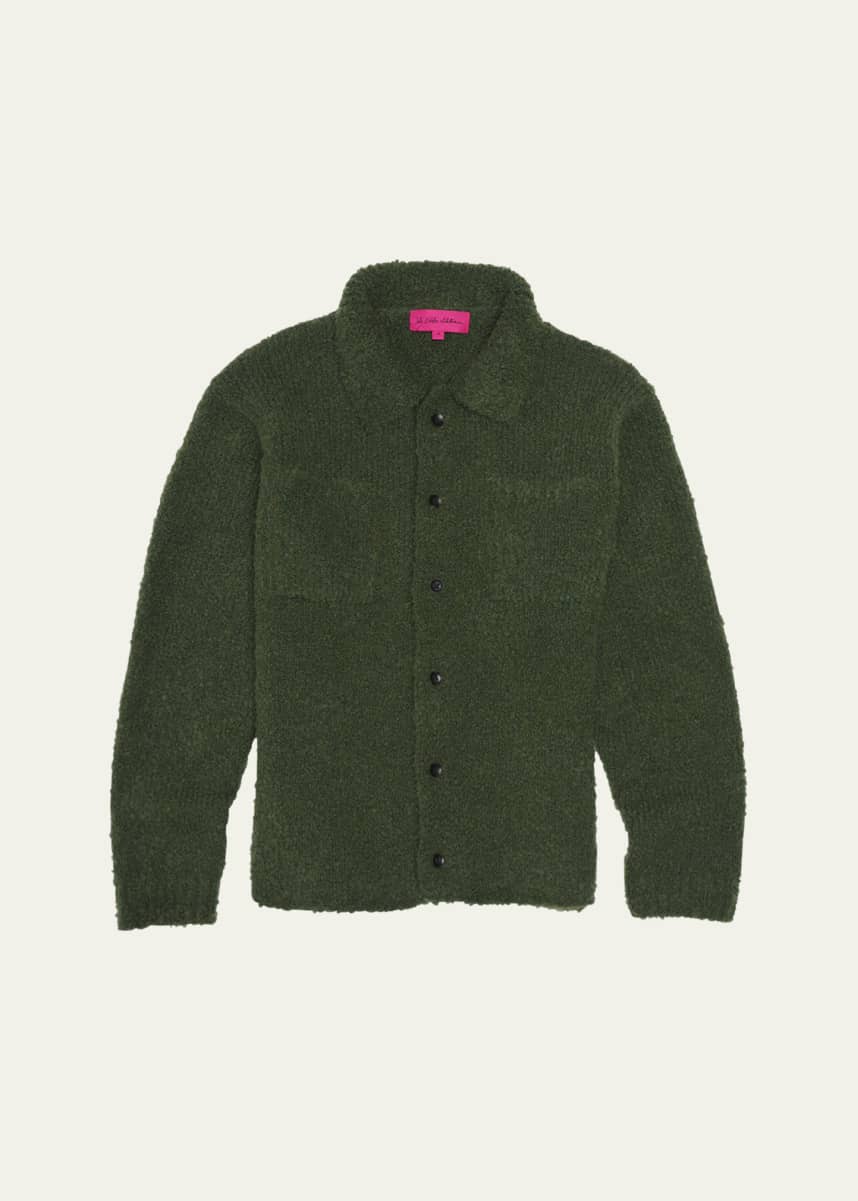 The Elder Statesman Men's Cashmere-Blend Teddy Overshirt
