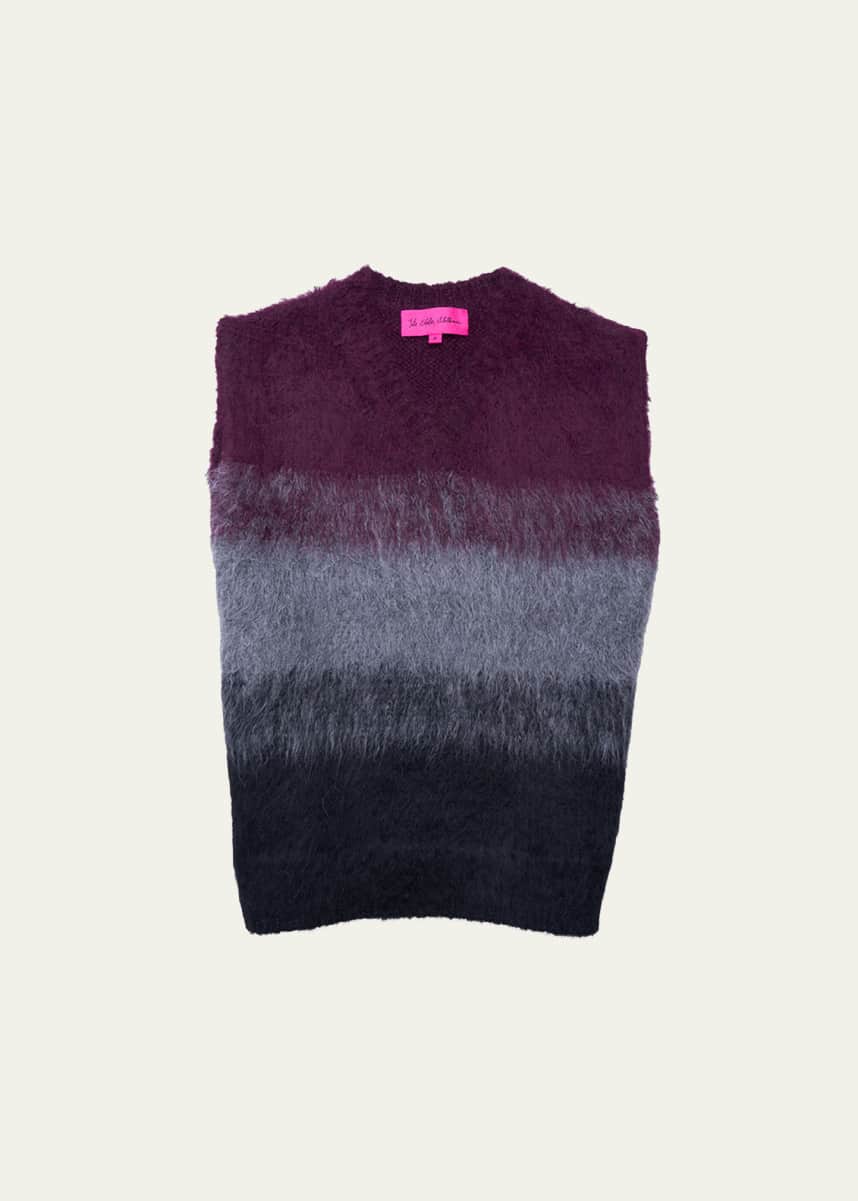The Elder Statesman Men's Shaggy Ombre Block Sweater Vest