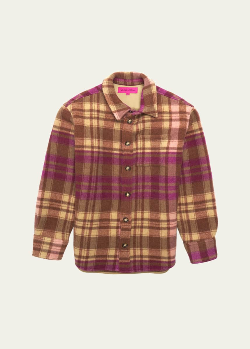 The Elder Statesman Men's Felted Wool Plaid Overshirt