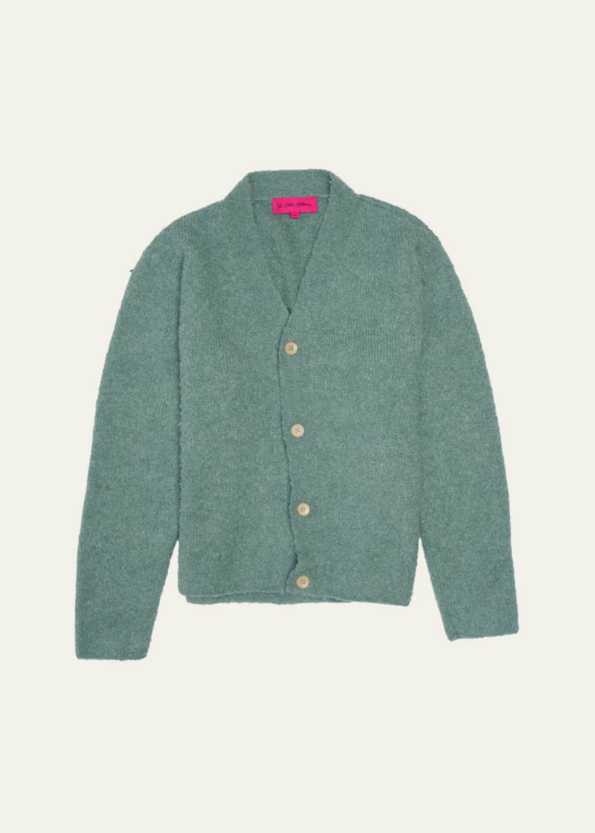 The Elder Statesman Men's Cashmere-Silk Teddy Cardigan