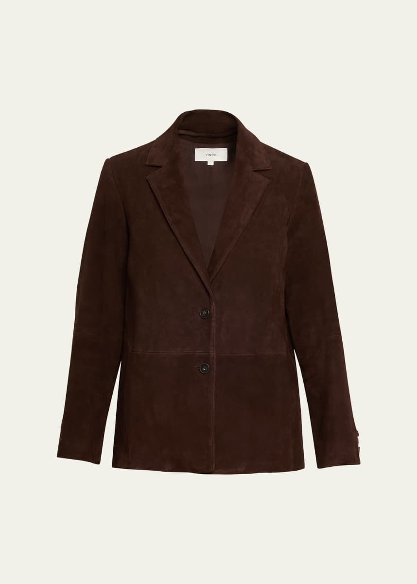 Vince Single-Breasted Suede Blazer