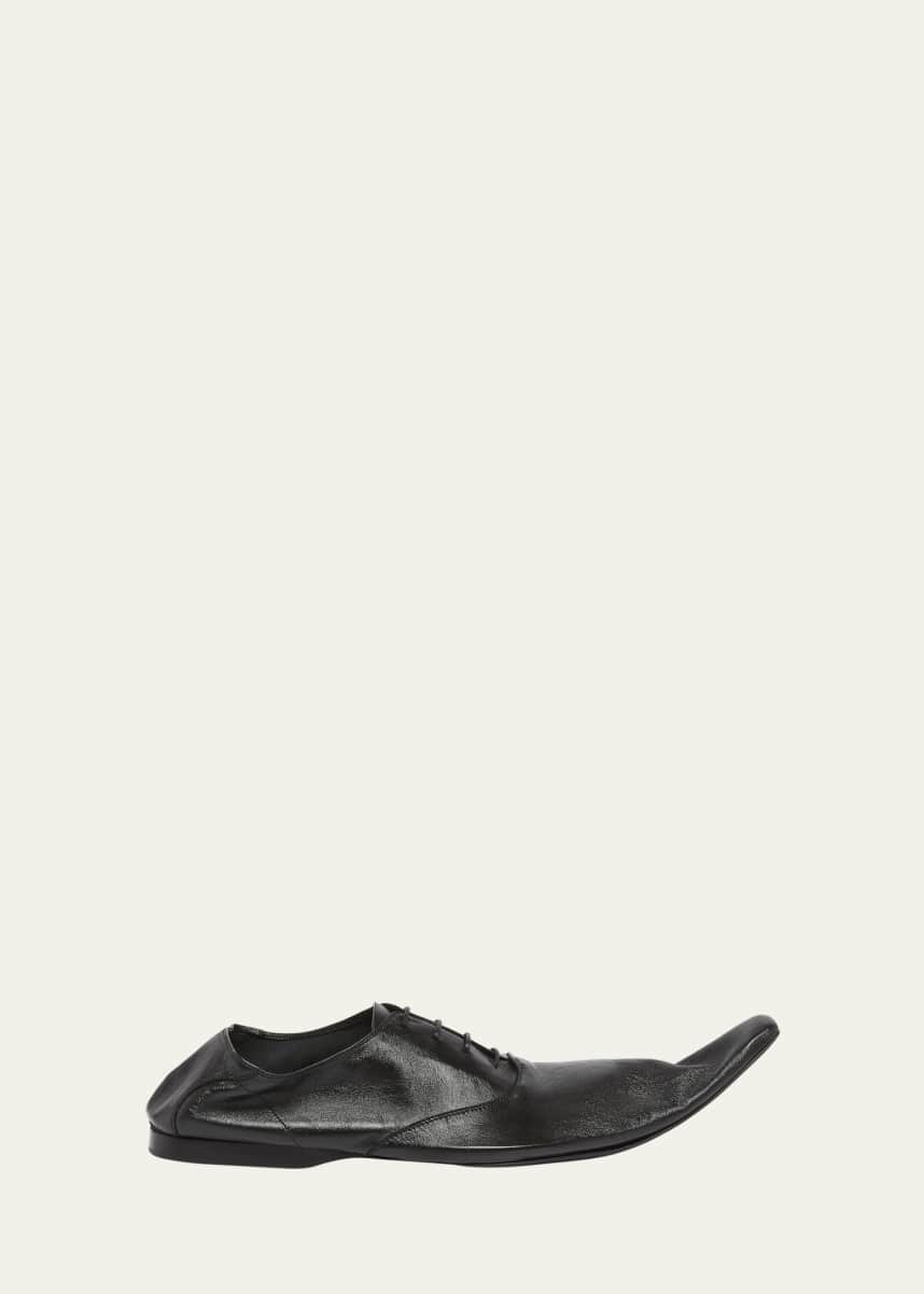 Balenciaga Men's Lambskin Lace-Up Derby Loafers