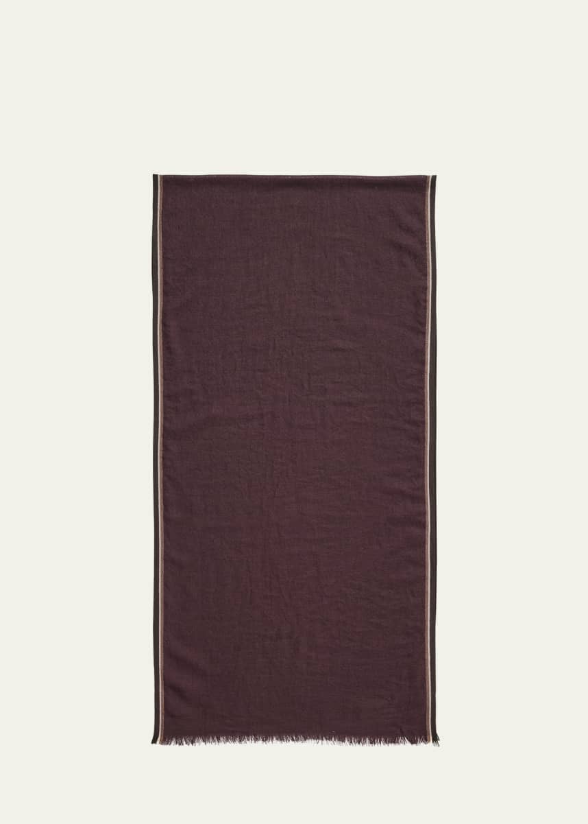 Loro Piana Men's Stripe-Trim Baby Cashmere Scarf