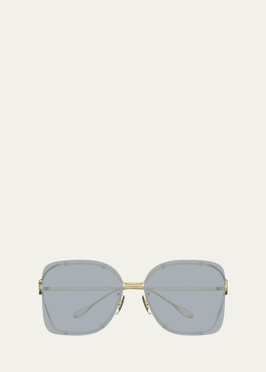 Gucci Rimless Square Metal Sunglasses