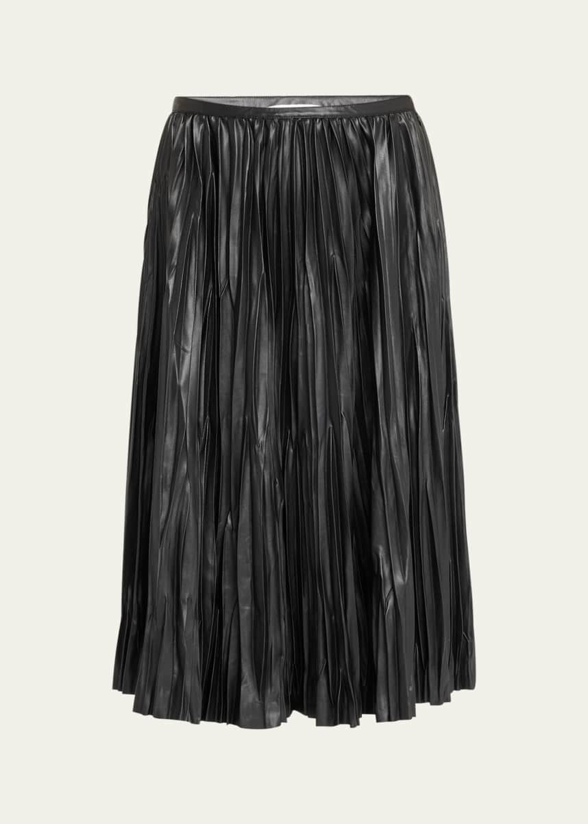 Proenza Schouler White Label Rosalyn Pleated Faux-Leather Skirt