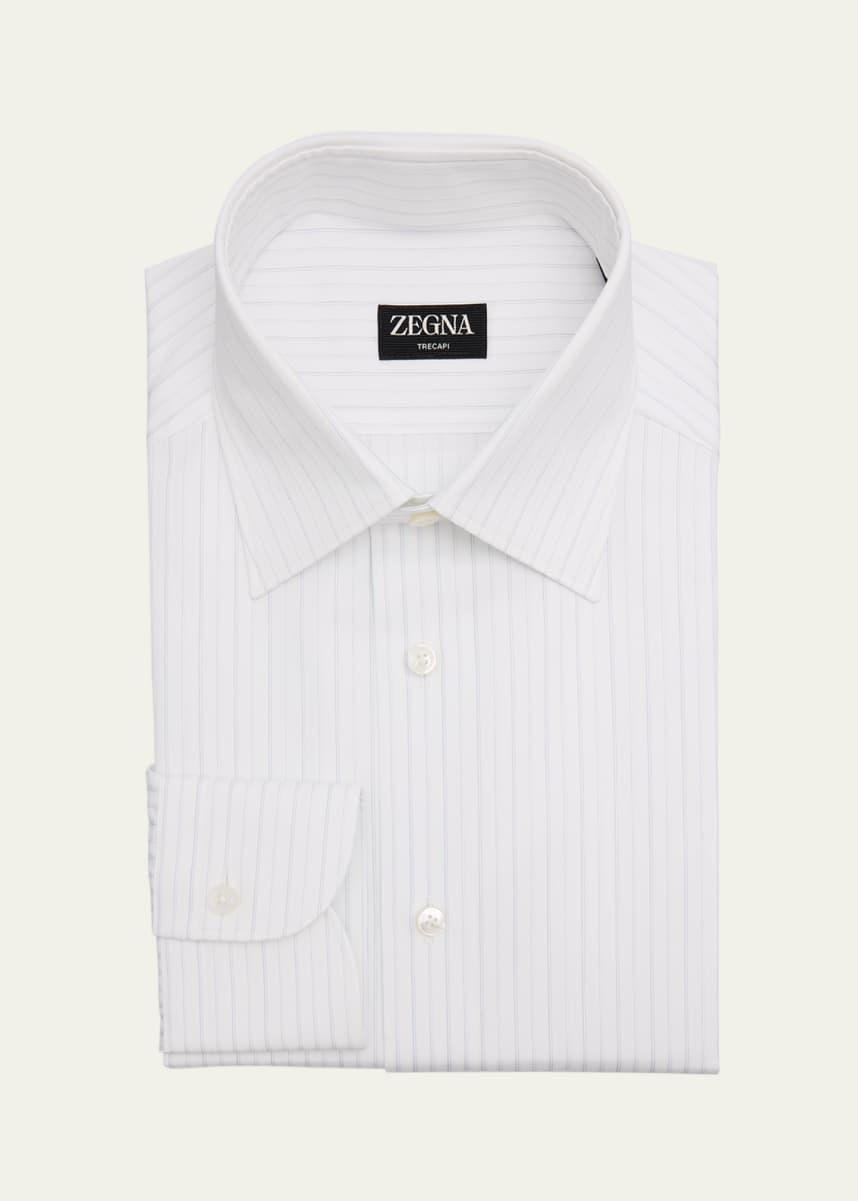 ZEGNA Men's Trecapi Cotton Stripe Dress Shirt