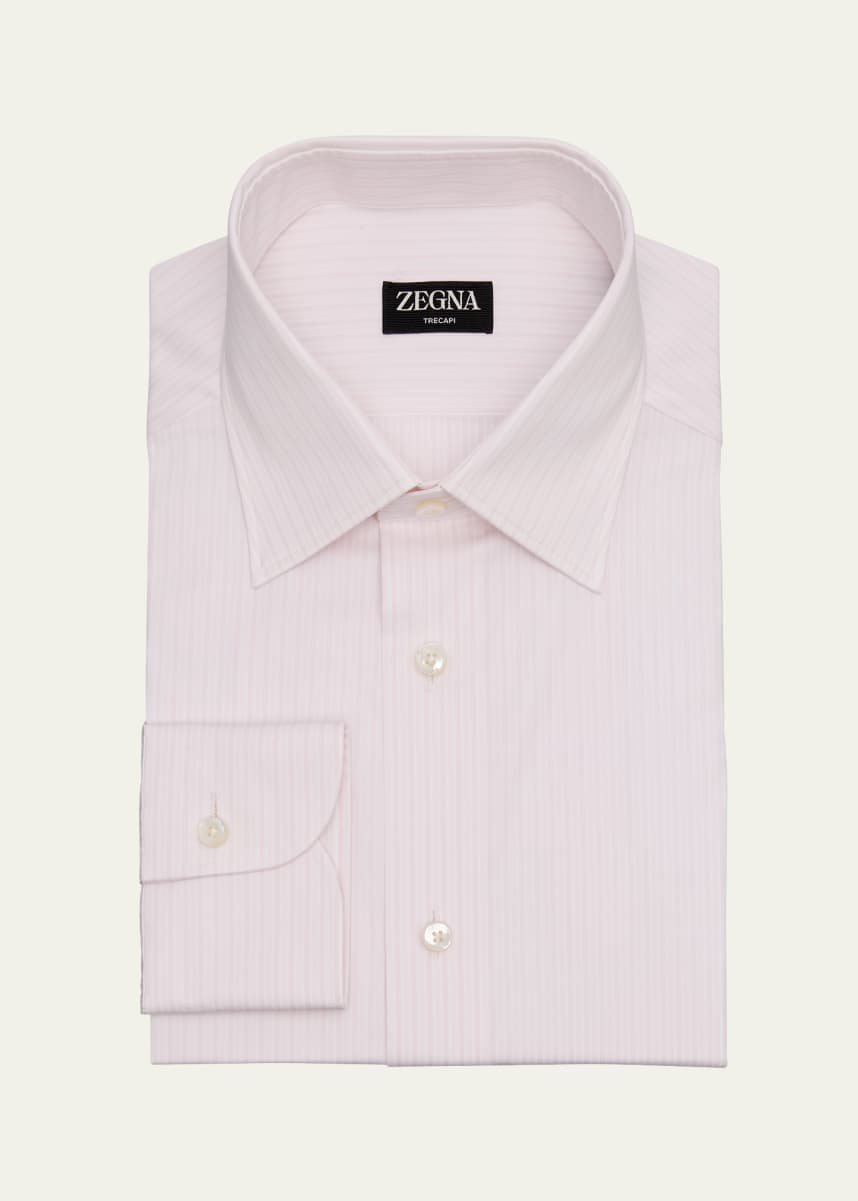 ZEGNA Men's Trecapi Cotton Multi-Stripe Dress Shirt