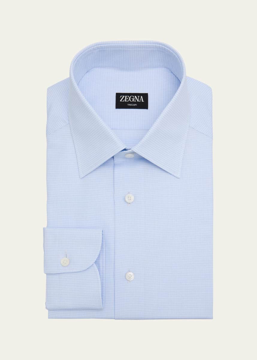 ZEGNA Men's Trecapi Cotton Micro-Check Dress Shirt