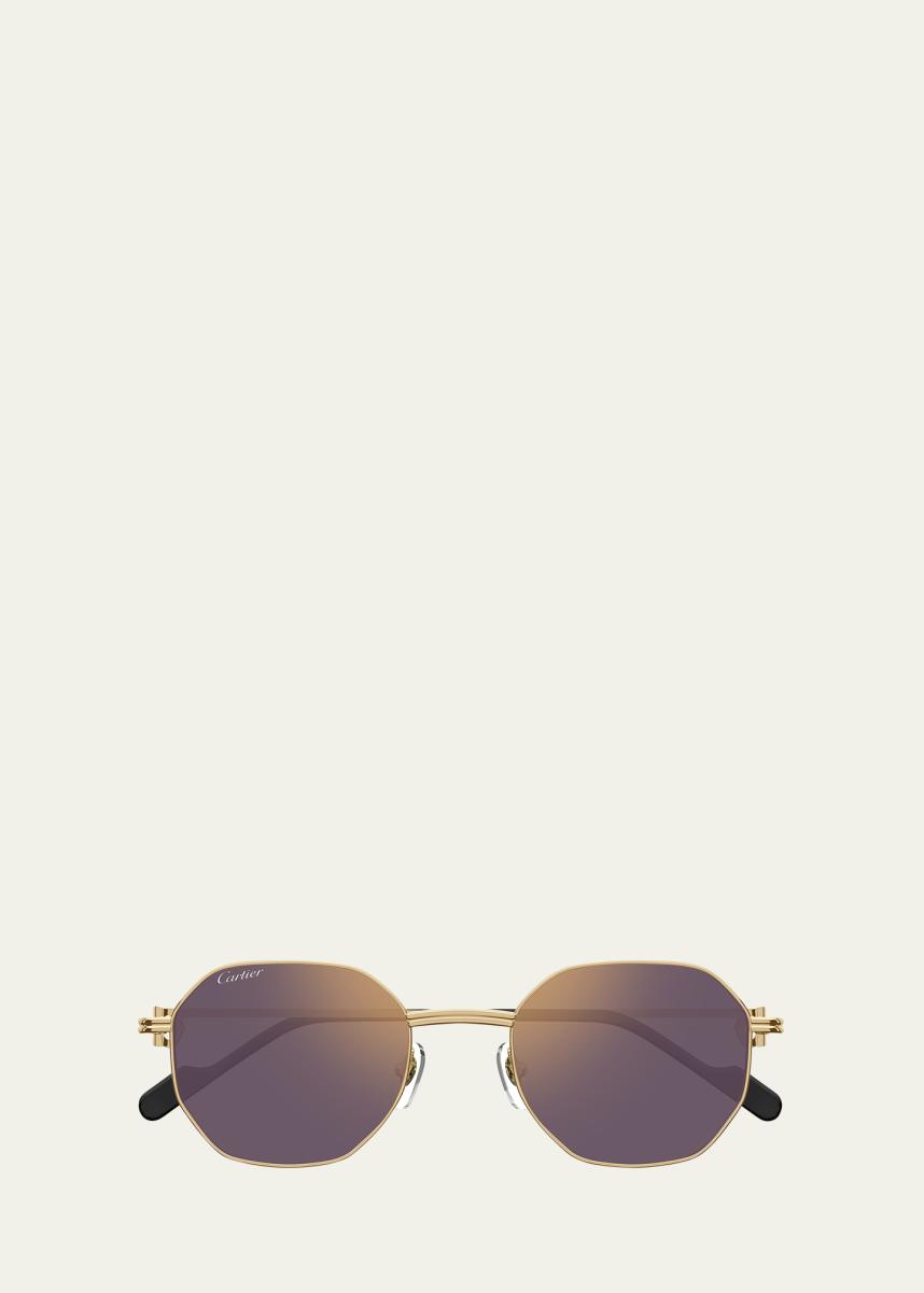 NIB Cartier Mirrored Sunglasses Cartier Mirrored Round Metal Sunglasses - Bergdorf Goodman main image 4