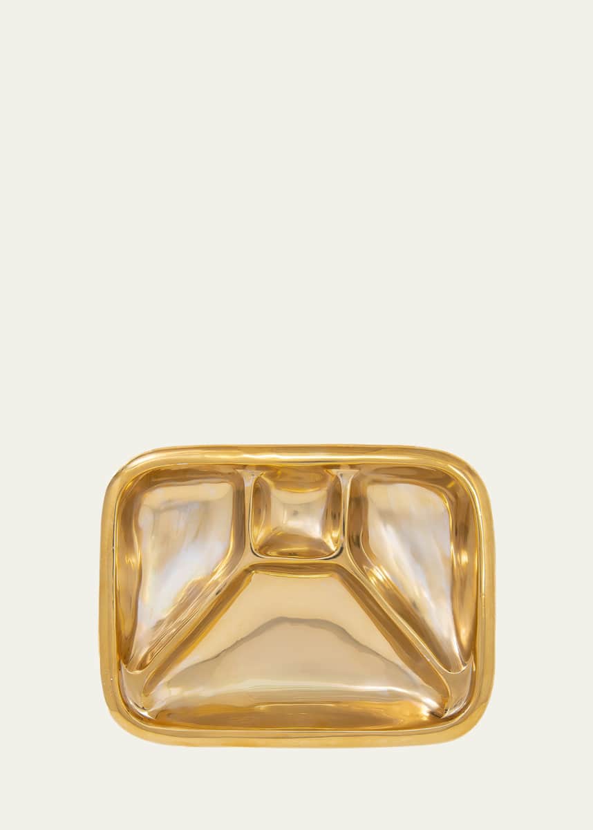 Peter Callahan Gold Metal TV Dinner Serving Tray