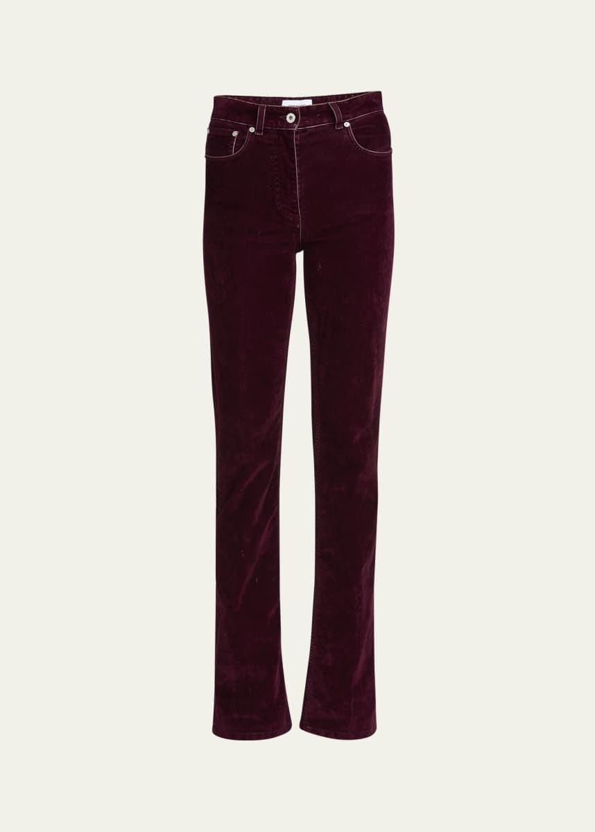 Ferragamo Flock Velvet Straight Leg Pants