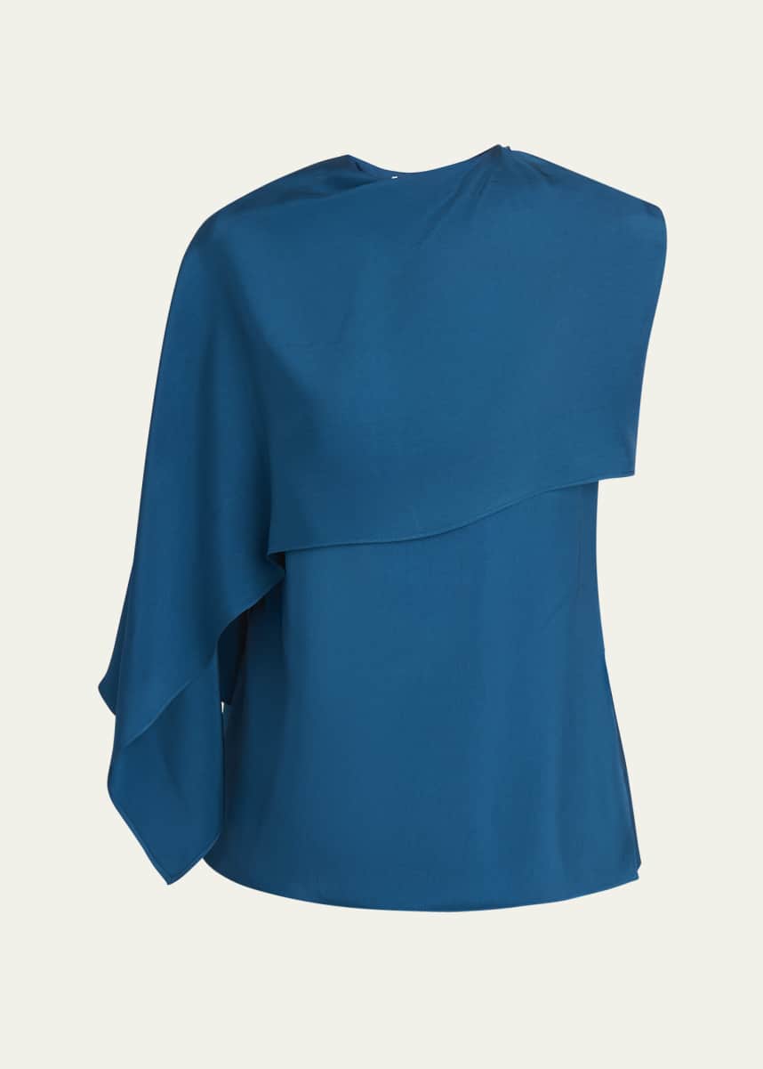 Ferragamo Cape Twill Top, Teal