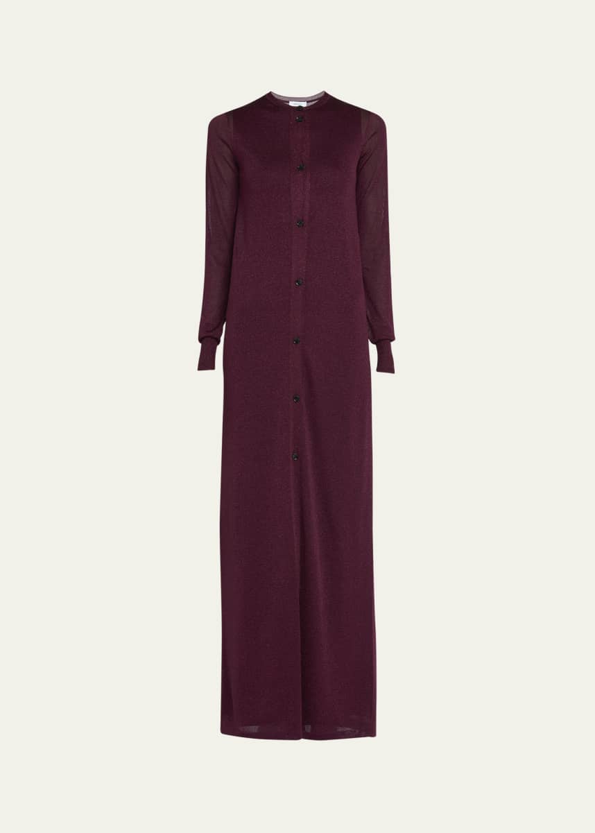 Ferragamo Long Lurex Knit Cardigan