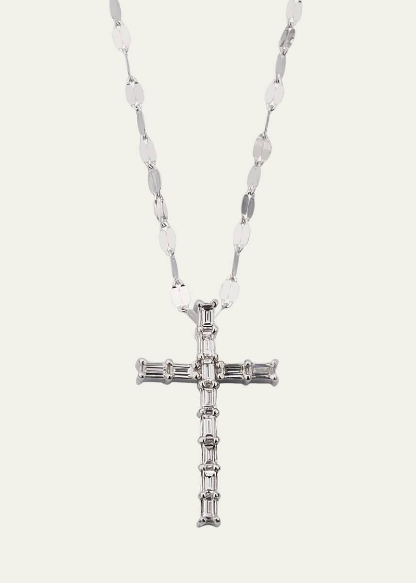 Lana Baguette Everyday Cross Pendant Necklace with Jump Ring, 16-18"L