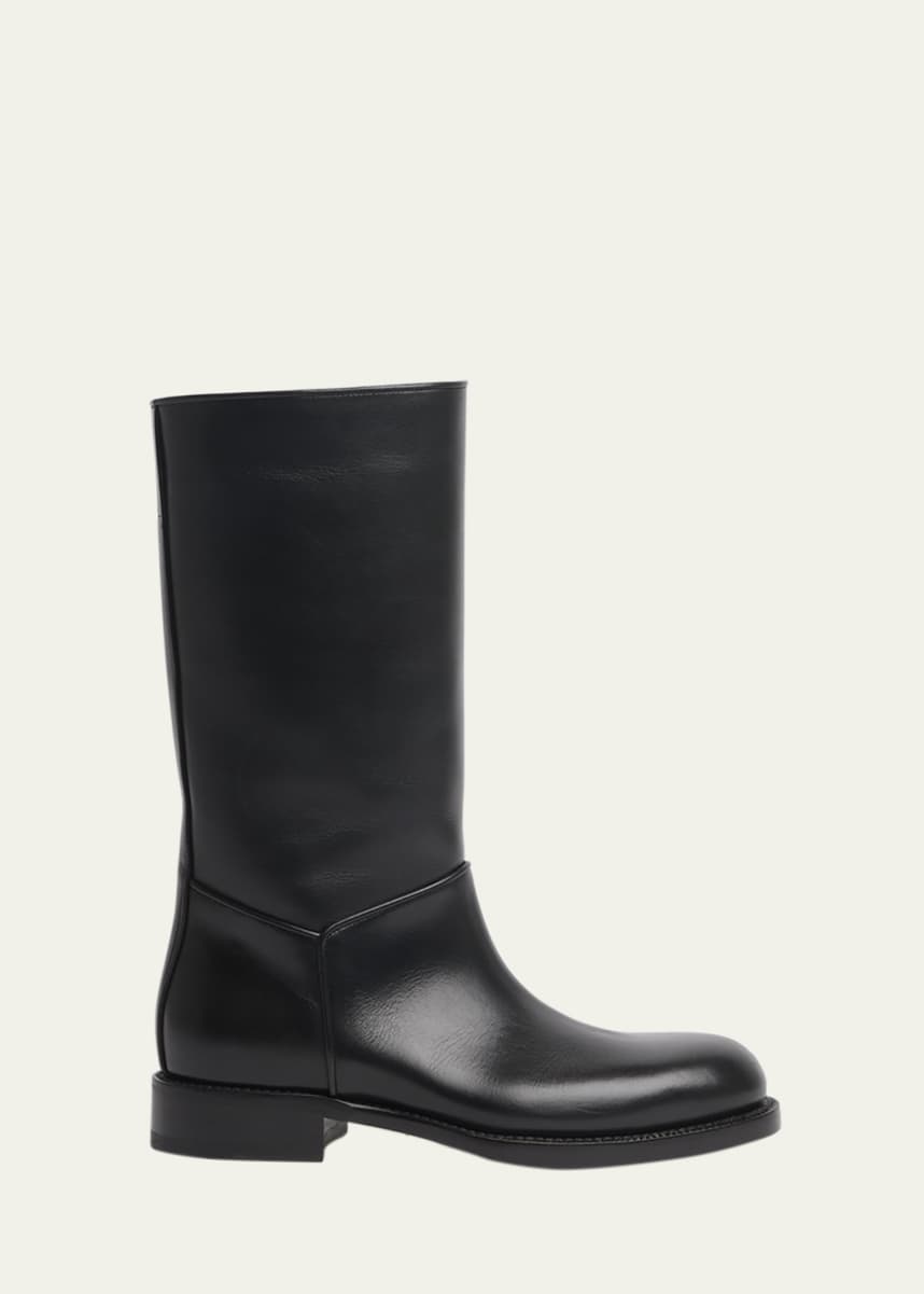 THE ROW Nobilis Leather Mid Riding Boots