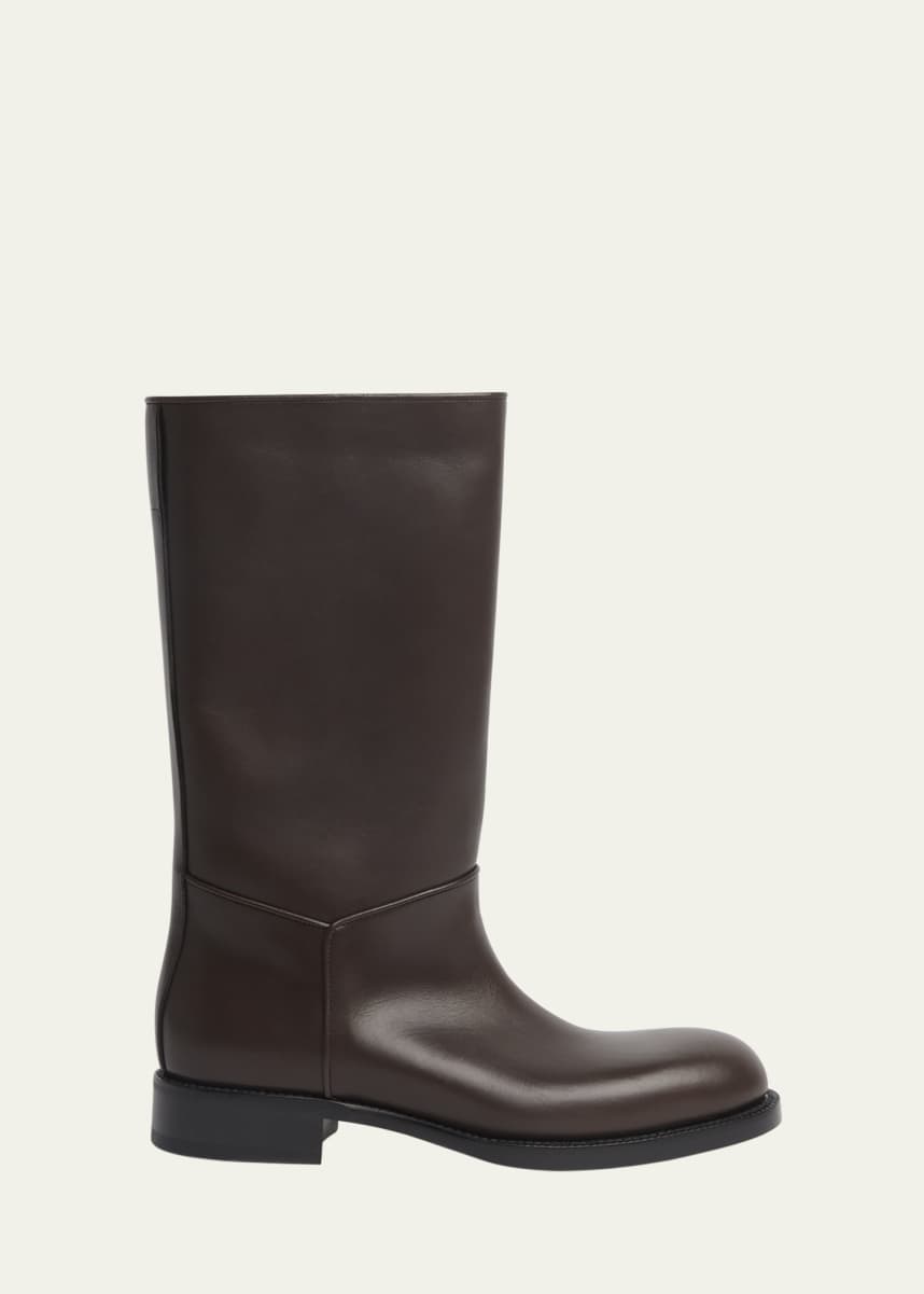 THE ROW Nobilis Leather Mid Riding Boots