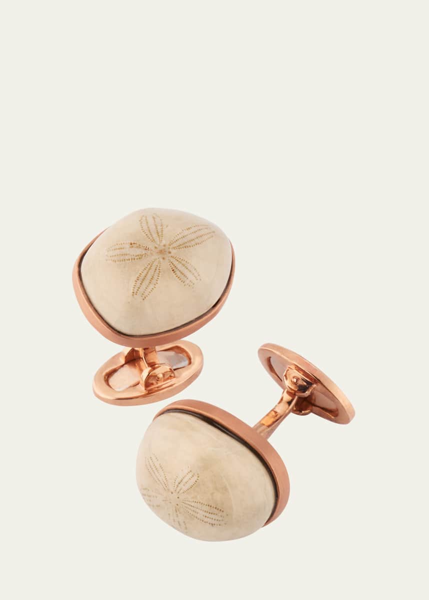 Jan Leslie Men's Sand Dollar Rose-Tone Cufflinks