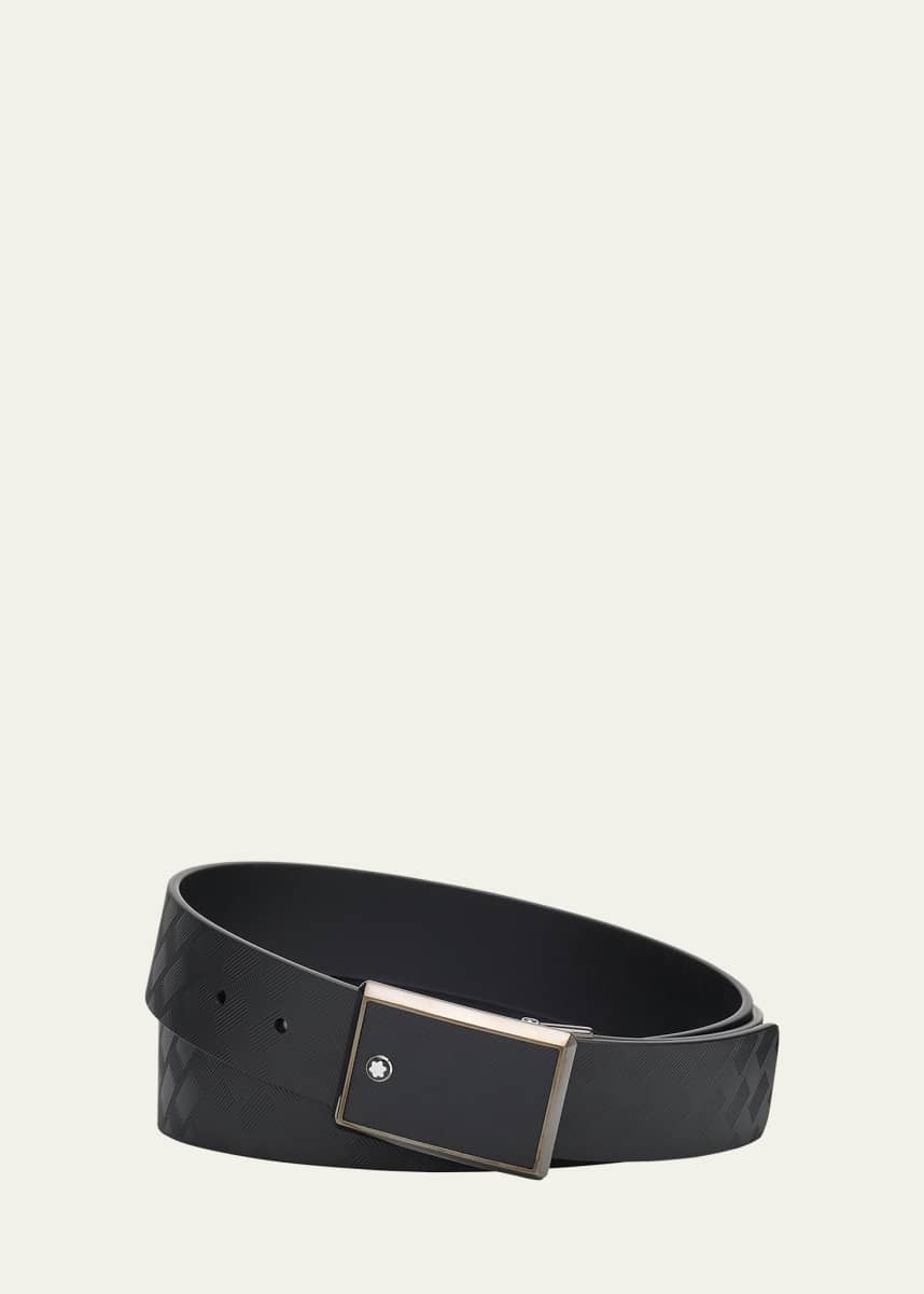 Montblanc Men's Extreme 3.0 Leather Plate-Buckle Belt