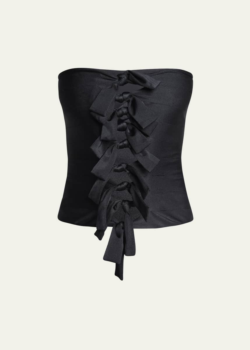 Coperni Strapless Jersey Knotted Gala Top