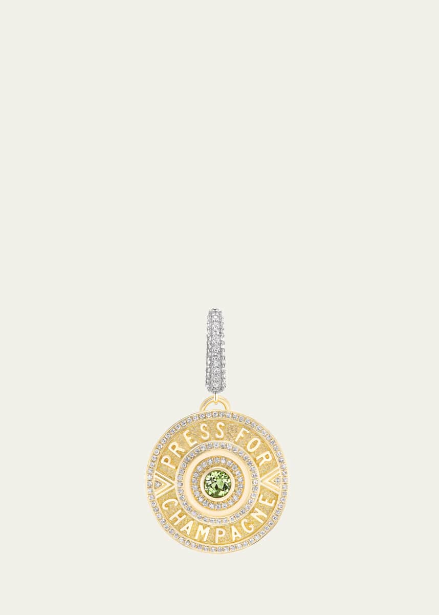 Harwell Godfrey 18K Yellow Gold Press for Champagne Charm with Diamonds and Tourmaline