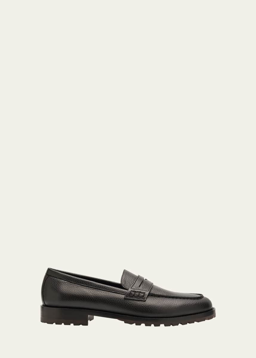 Manolo Blahnik Men's Randy Leather Penny Loafers