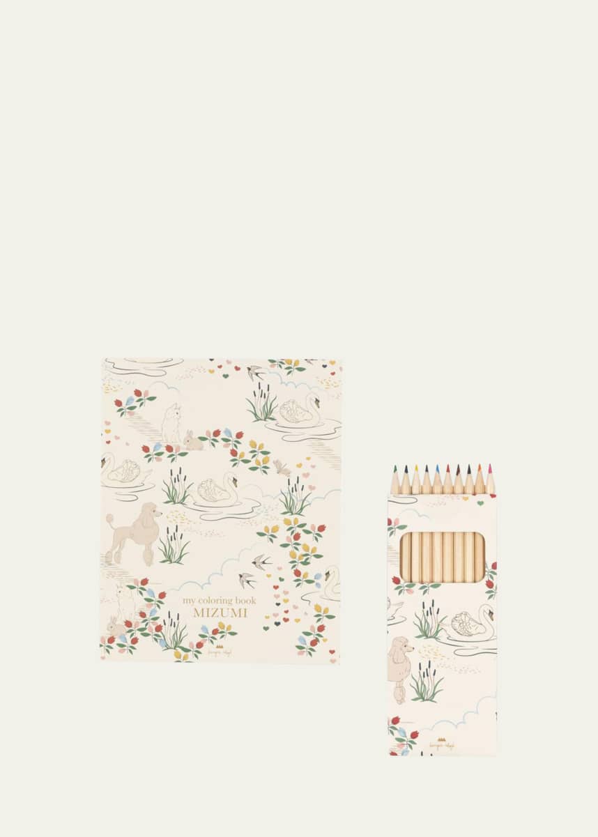 Konges Slojd Kid's Coloring Book and Colored Pencil Set