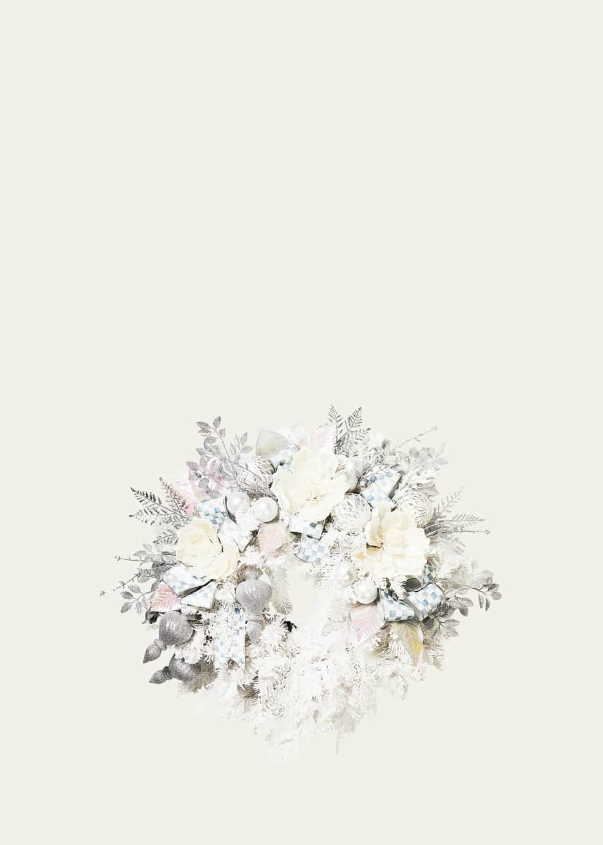 MacKenzie-Childs Crystal Palace Illuminated White 32" Christmas Wreath