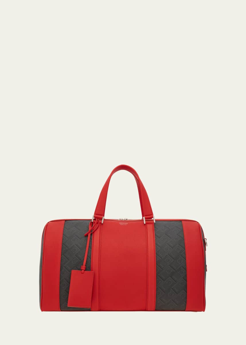 Ferragamo Men's Leather Monogram Duffel Bag