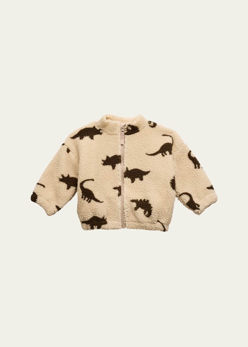 Konges Slojd Girl's Jody Cherry-Print Teddy Jacket, Size 9M-10