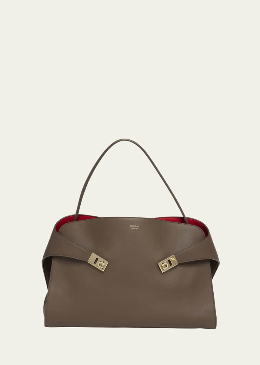 Ferragamo Large Hug Soft Bicolor Shoulder Bag