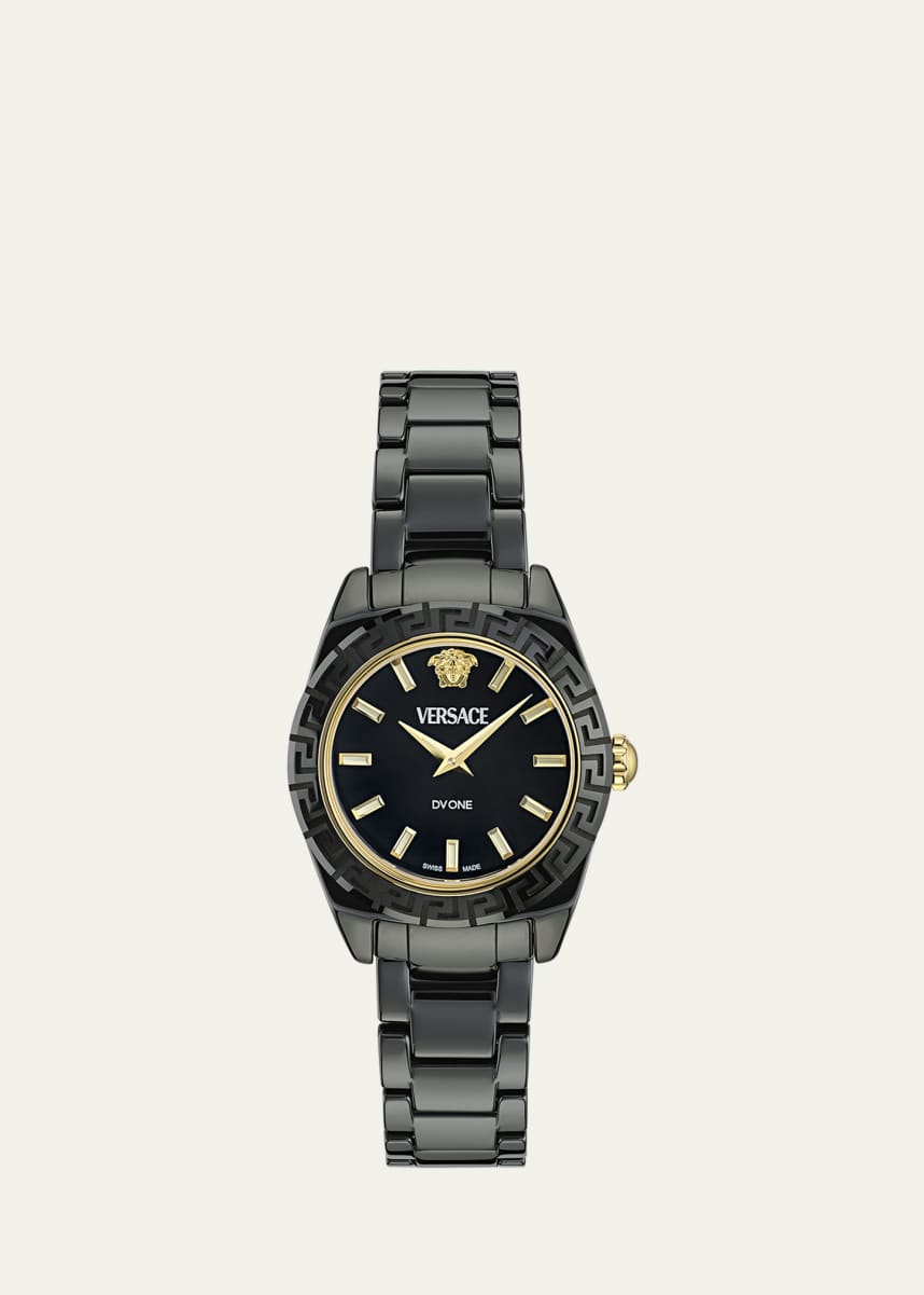 Versace 28mm DV One Watch with Bracelet Strap, Black