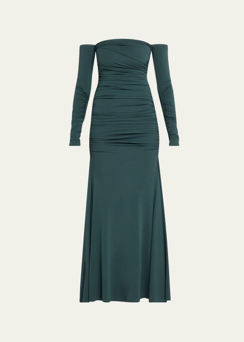 Tove Ina Gathered Off-The-Shoulder Dress