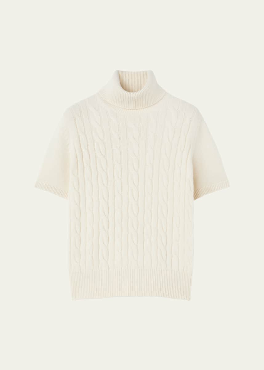 Loro Piana Jubilee Cable Baby Cashmere Turtleneck Sweater