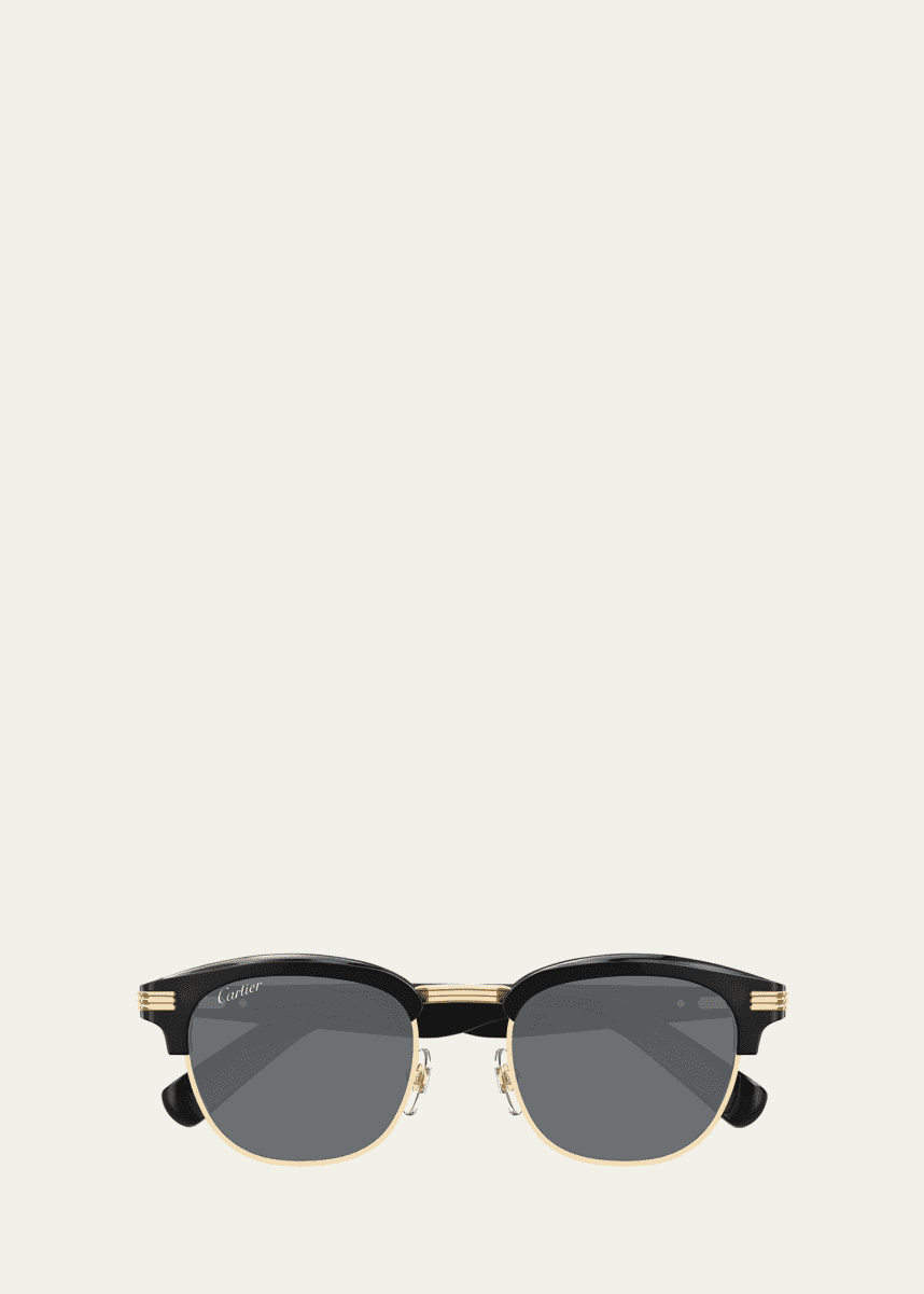 Cartier Men s Round Two Tone Sunglasses Bergdorf Goodman