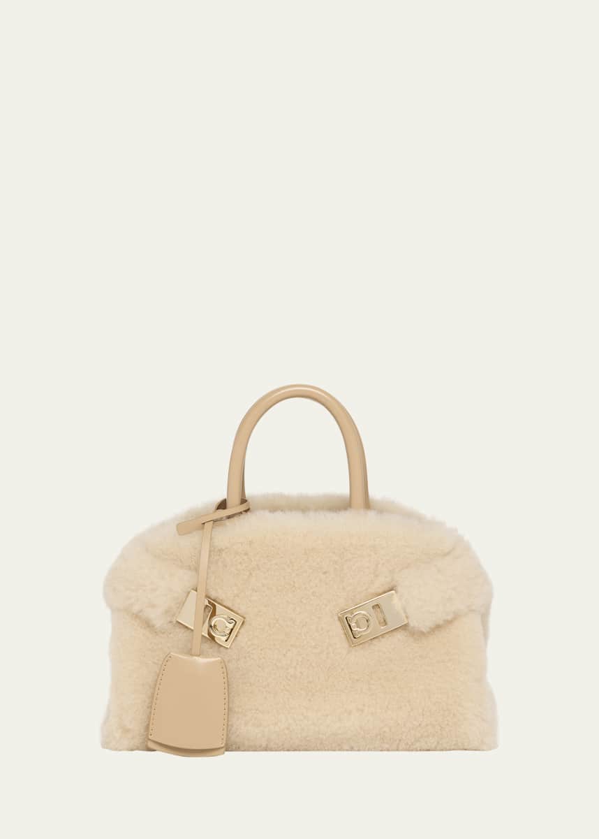 Ferragamo Hug Mini Wool Top-Handle Bag