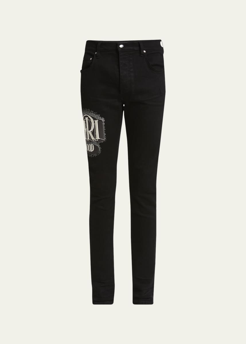 Amiri Men's Crystal-Embellished Skinny Jeans