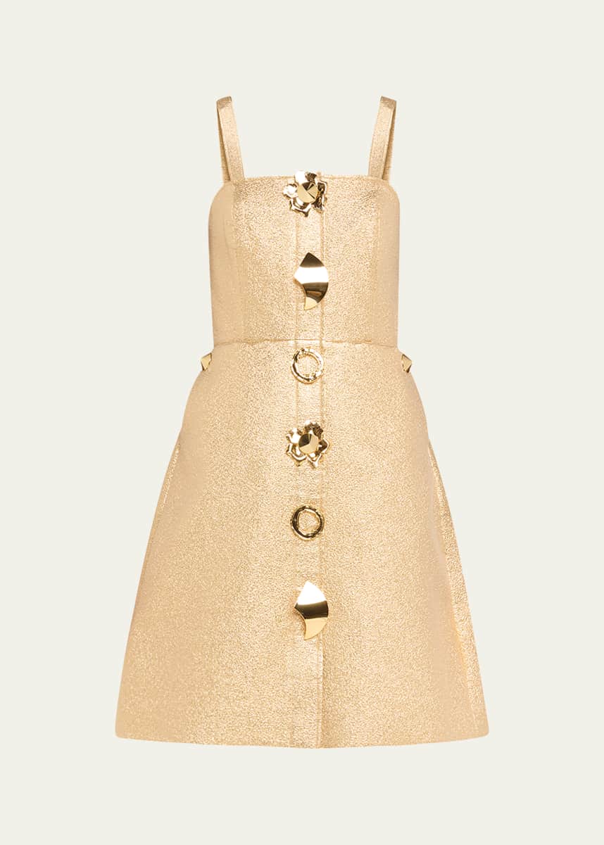 HARBISON Quantum Metallic Embellished Mini Dress