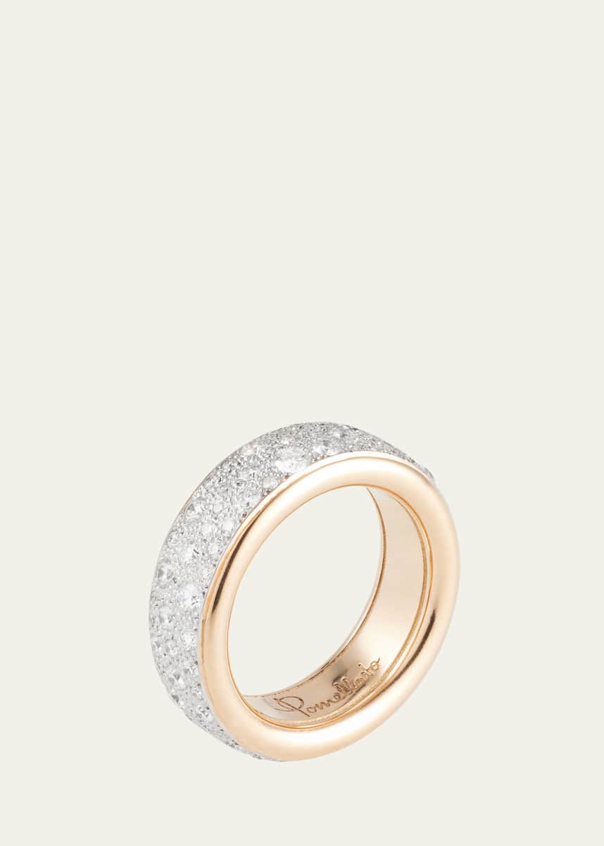 Pomellato Iconica 18K Rose Gold Small Diamond Pave Band Ring