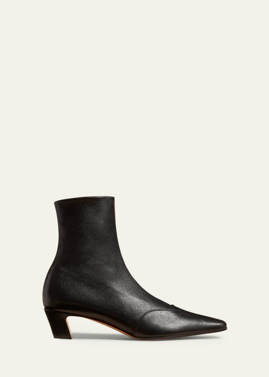 Khaite Nevada Stretch Leather Ankle Booties