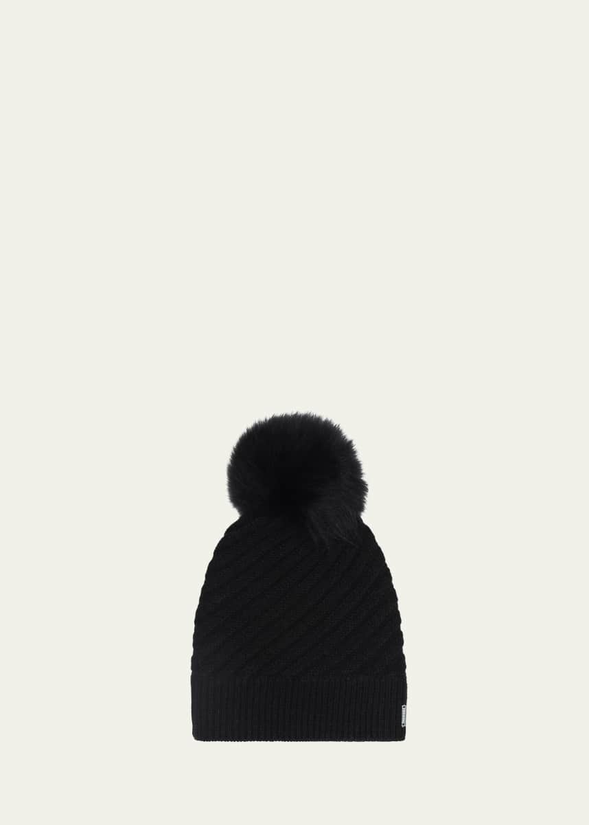 Gorski Select Cashmere Beanie with Lamb Shearling Pom