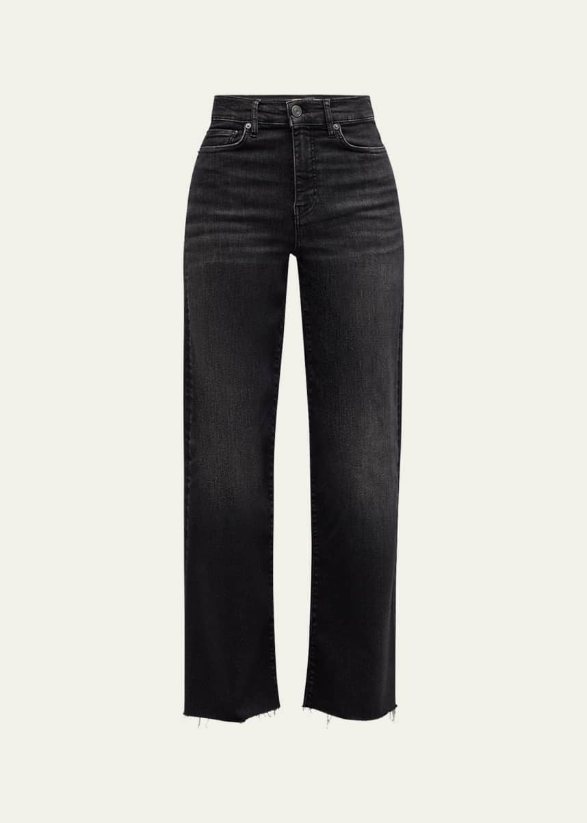 FRAME Le Slim Palazzo Raw Fray Jeans