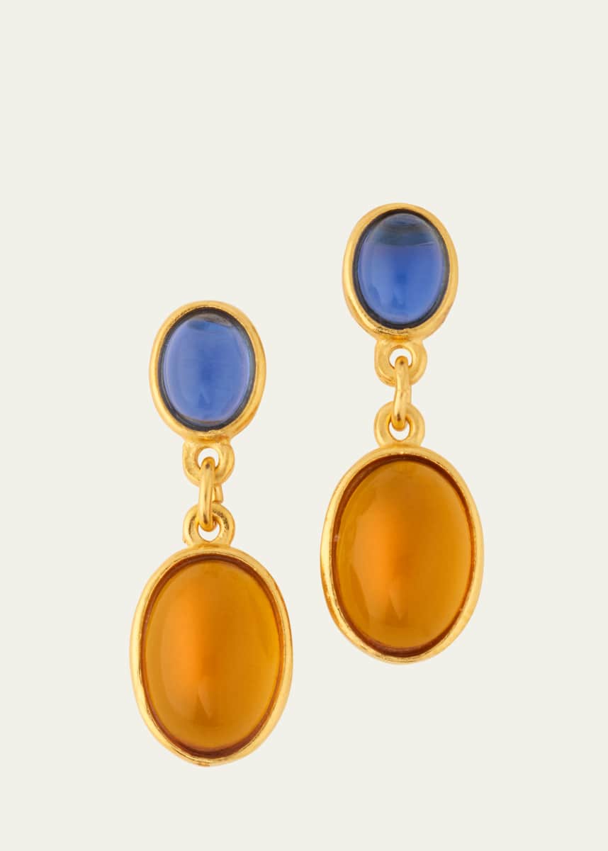 Ben-Amun Gold Plated Multicolor Drop Earrings