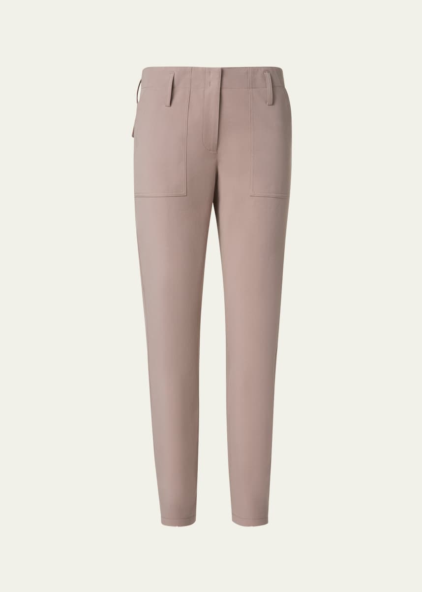 Akris punto Franco Bi-Stretch Cotton Gabardine Slim-Leg Ankle Pants