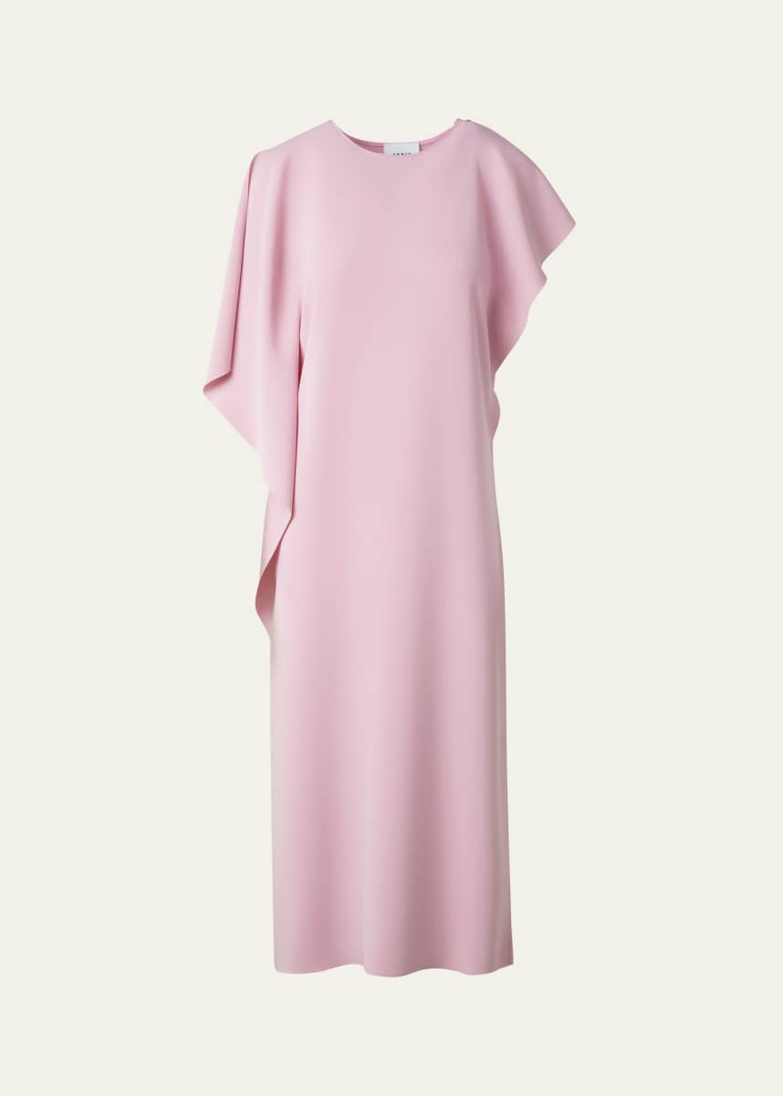 Akris punto Lasercut Shoulder-Drape Midi Dress