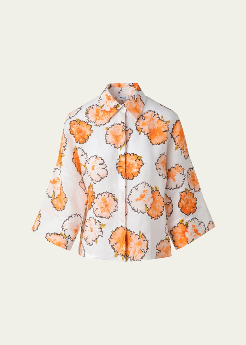 Akris punto Carnation Lightweight Linen Blouse