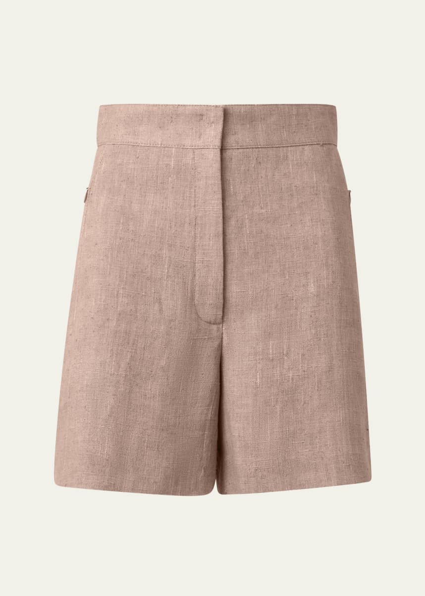 Akris punto Filia Washed Raw Linen Shorts